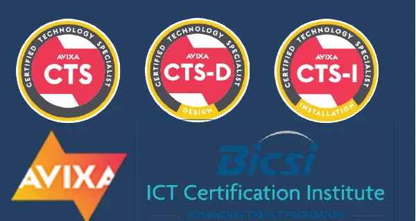AVIXA CTS, CTS-D, CTS-I and BICSI